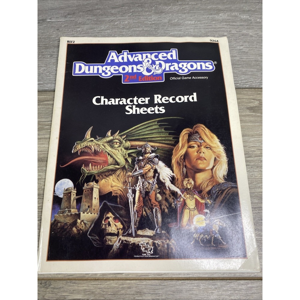 Vintage AD&D 2nd Edition Character Record Sheets TSR 9244 (1989) D&D Usable!